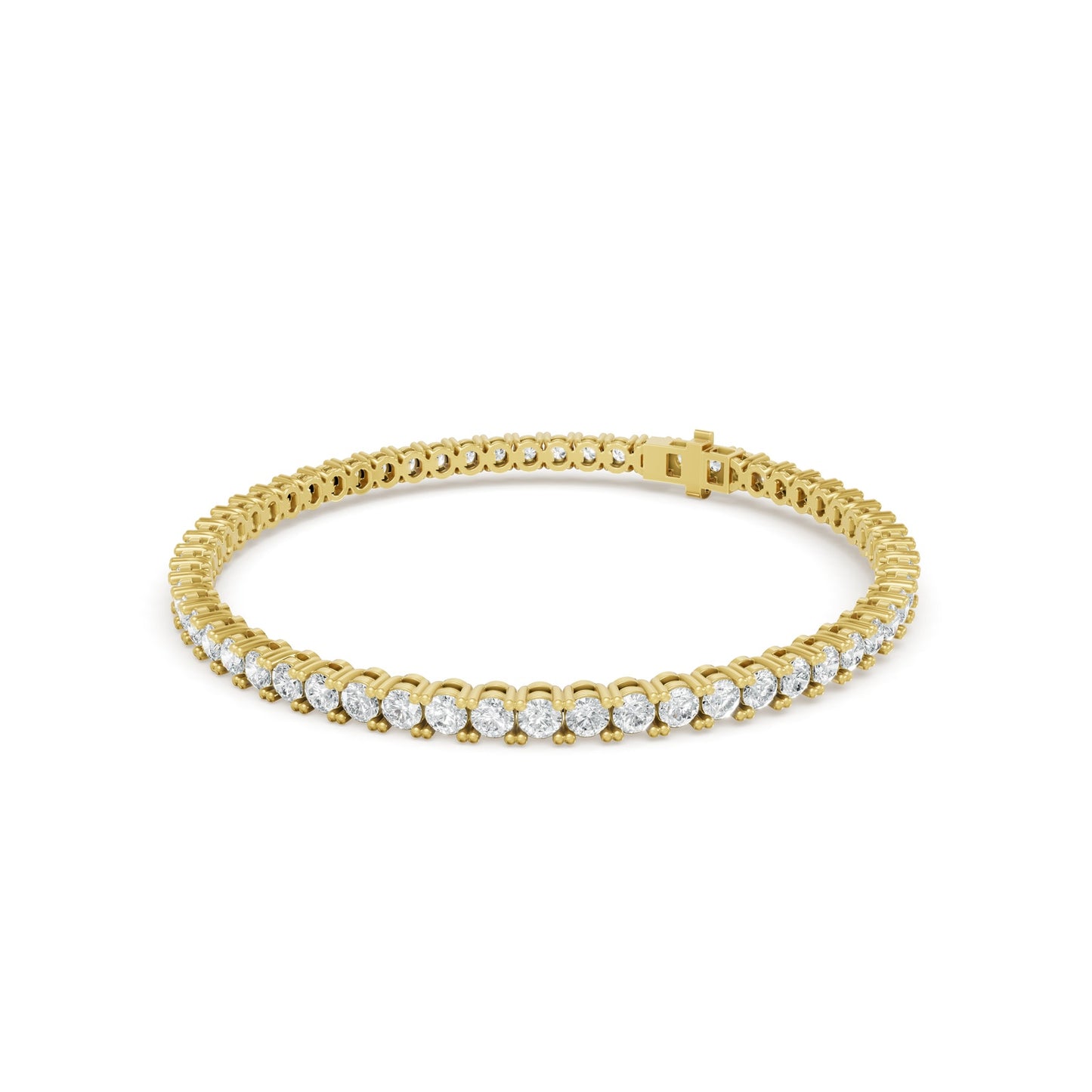 4.86 ctw Diamond 4P Classic 14K Yellow Gold Tennis Bracelet
