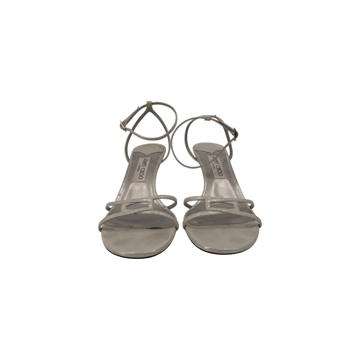 Jimmy Choo Leather Metallic Leo 65mm Ankle Strap Sandals