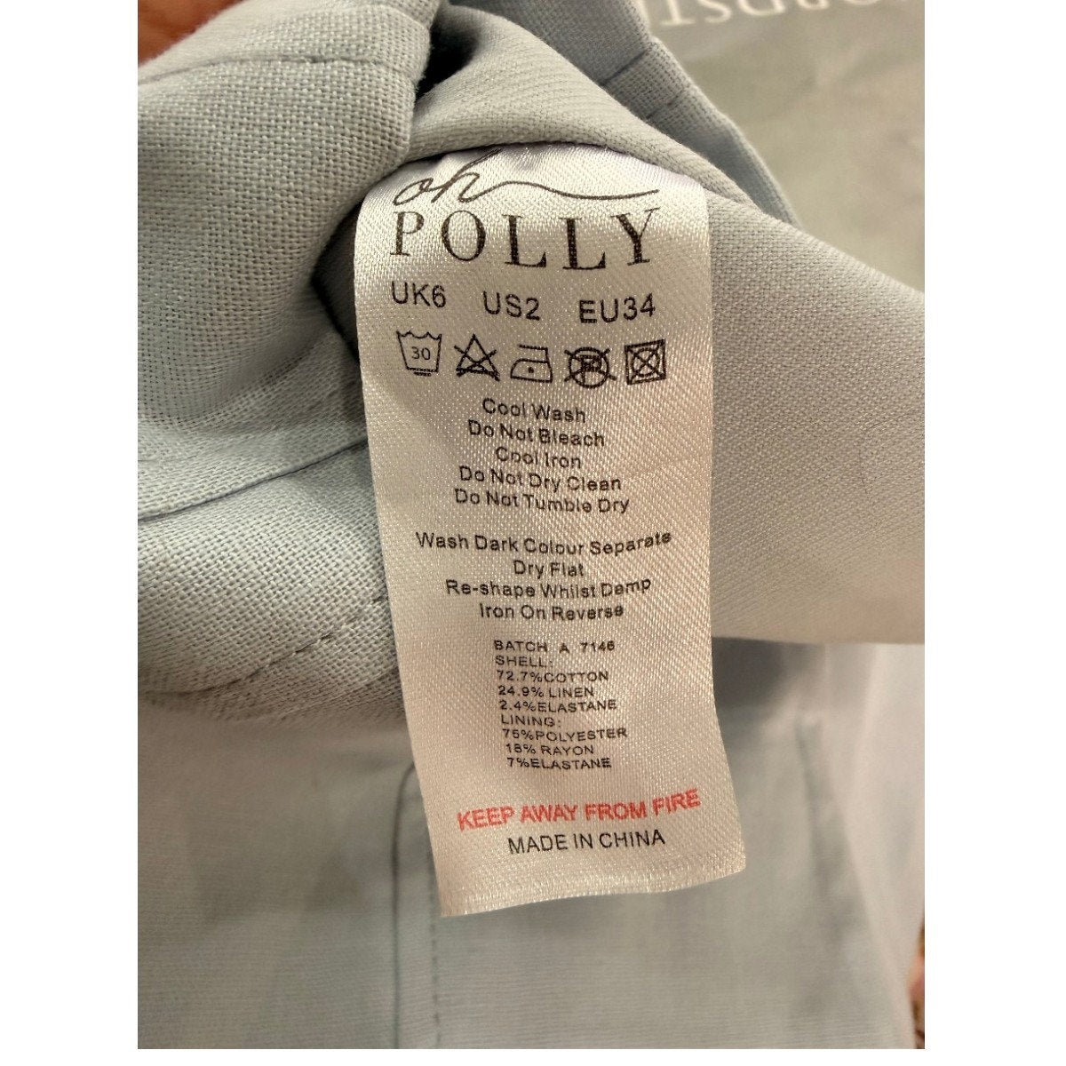 Oh Polly Linen Giovana Lace Up Back Mini Dress