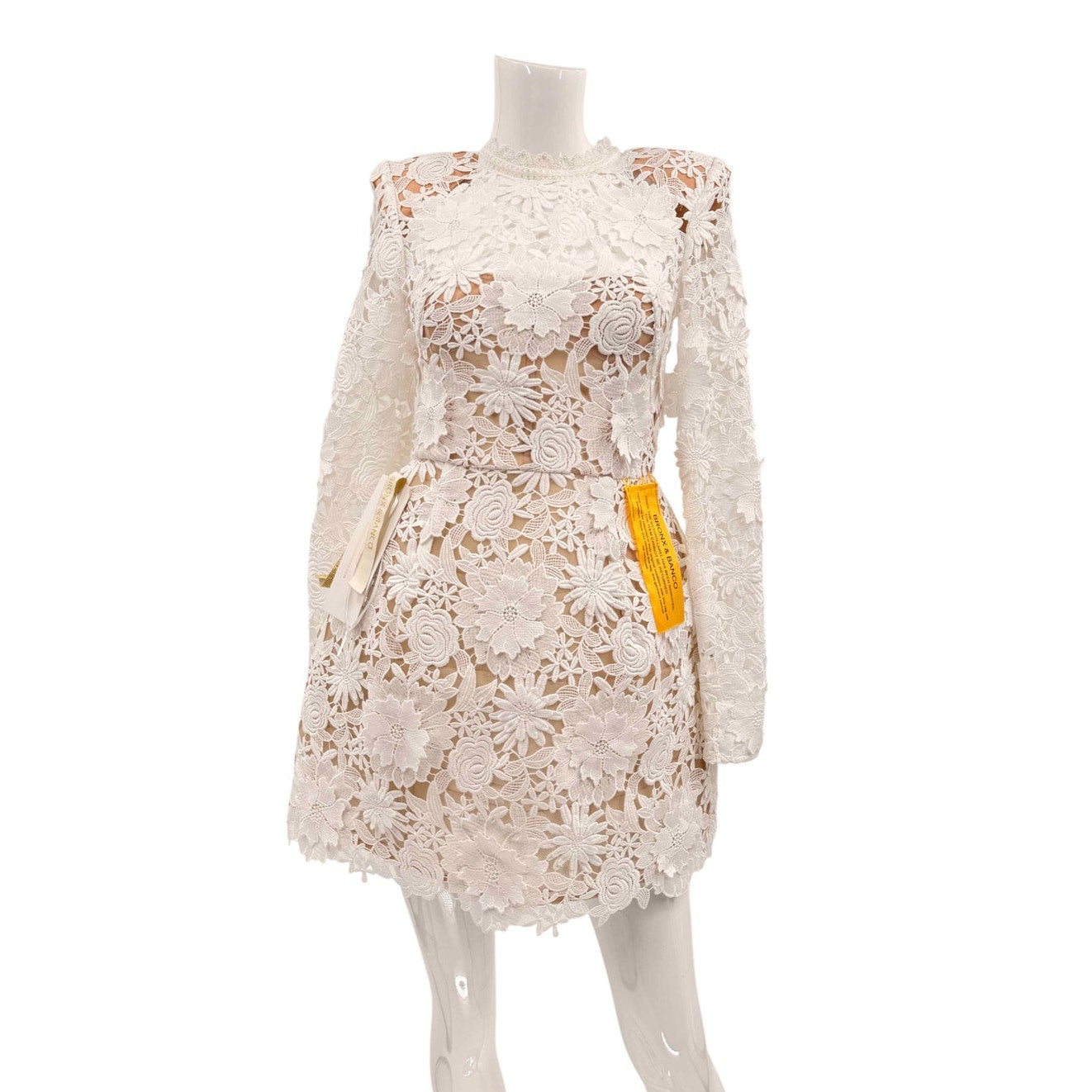 Bronx and Banco Floral Lace Maia Long Sleeve Mini Dress