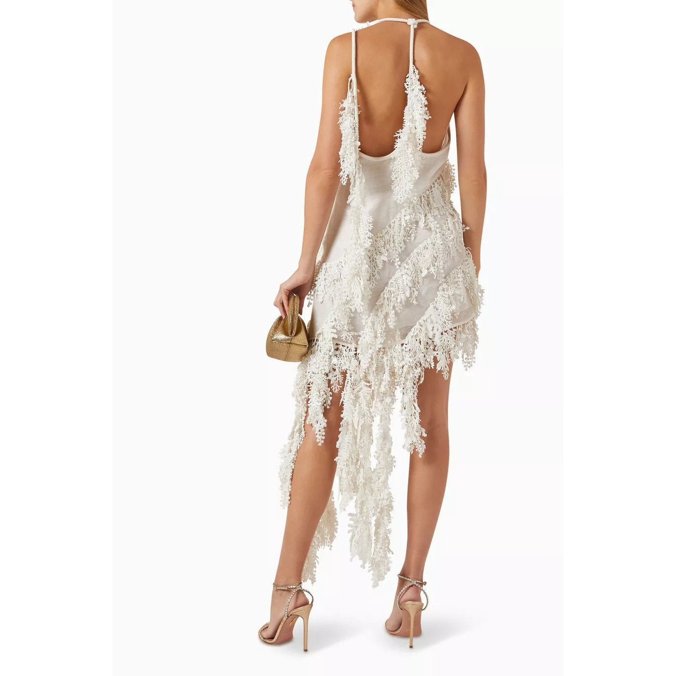 NWT Zimmermann Silk-linen Blend Tama Sequined Tank Dress White Size 1
