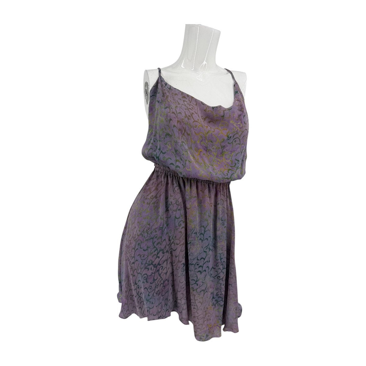 NWT Indah Tahani Silk Cowl Neck Printed Mini Dress