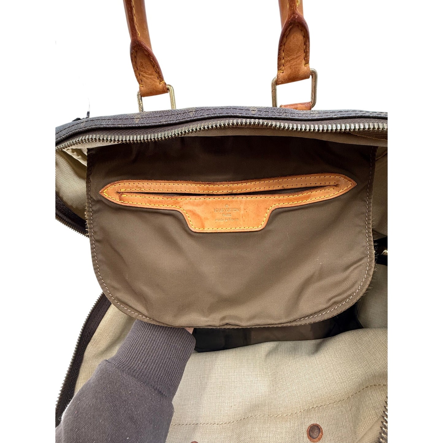 Louis Vuitton Leather Monogram Canvas Evasion Travel Bag