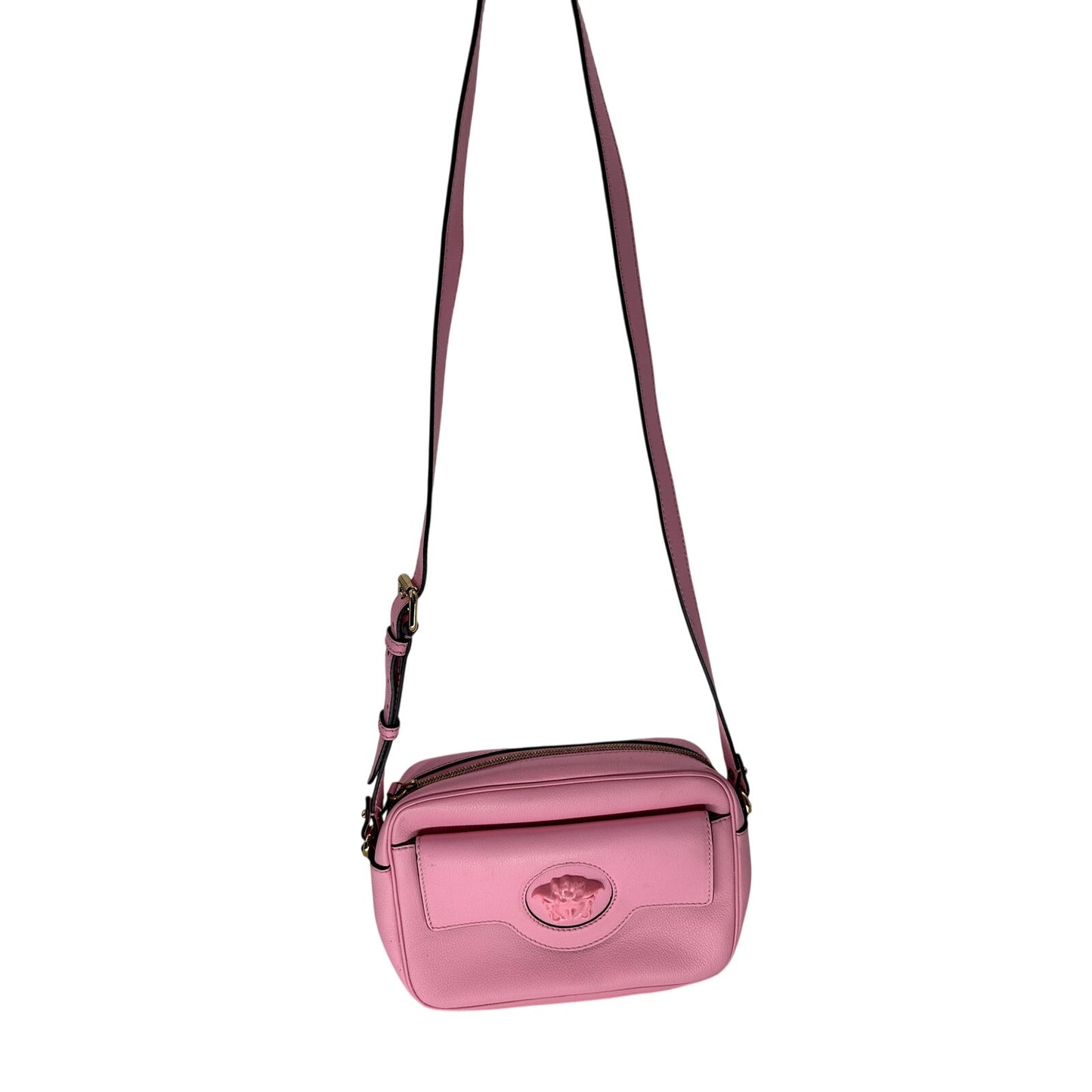 Versace Leather La Medusa Crossbody Camera Bag
