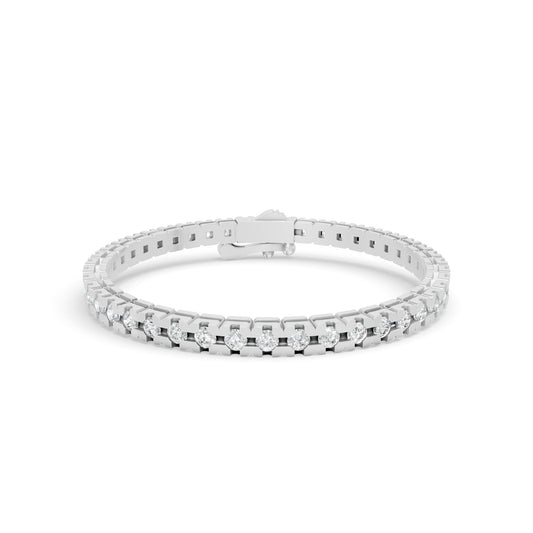 7.02 ctw Diamond Square Collet 14K White Gold Tennis Bracelet