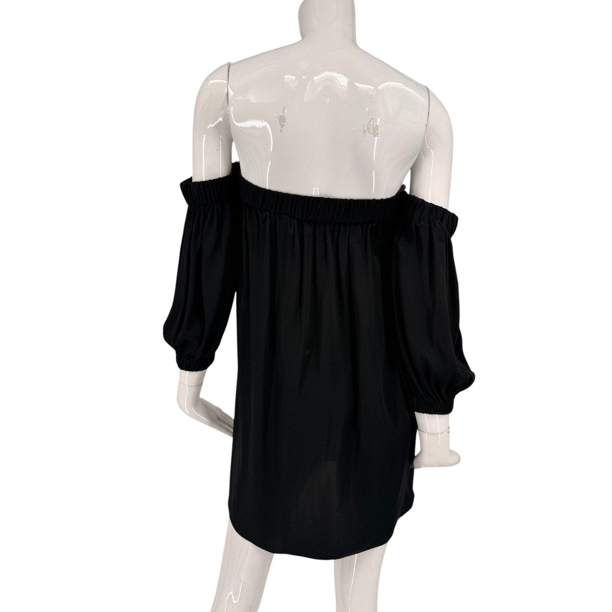Milly Silk Blend Off-the-Shoulder Long Sleeve Mini Dress