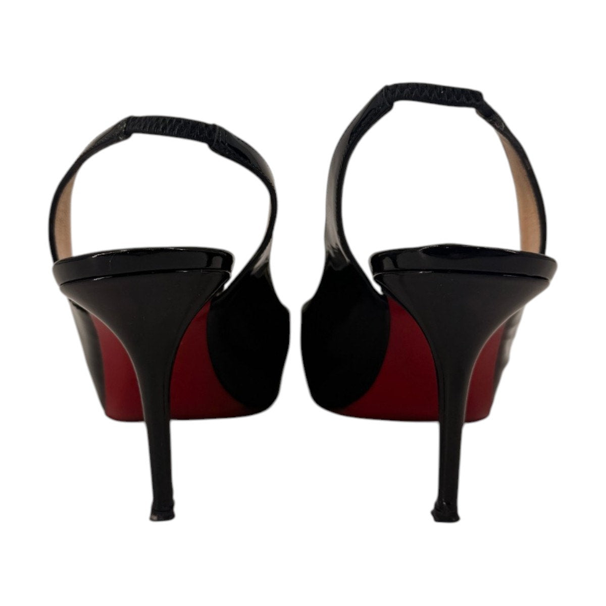 Christian Louboutin Patent Leather Peep Toe Slingback Pumps B