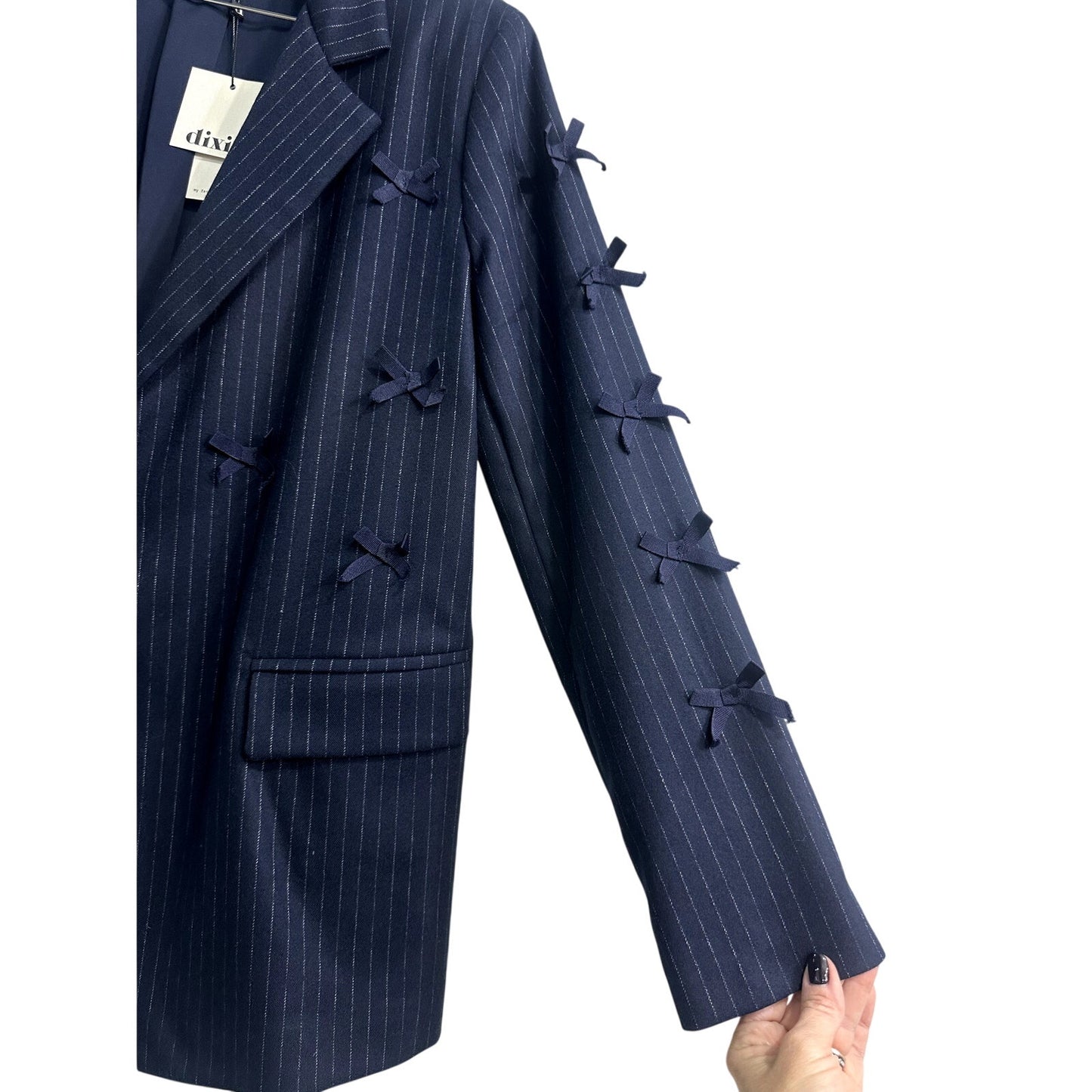 Dixie Bow Ribbon Accent Blazer Jacket