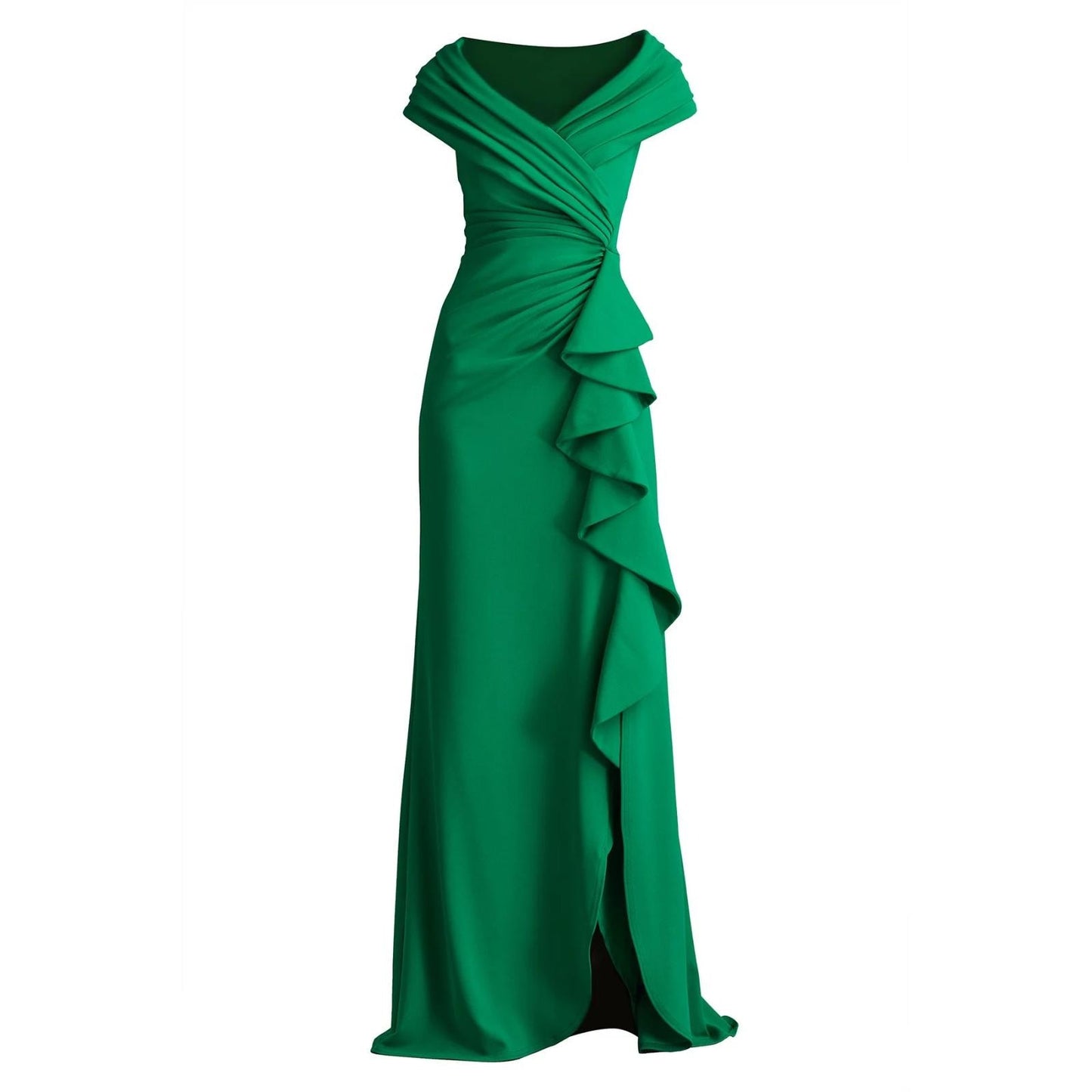 Tadashi Shoji Talise Waterfall Flounce Gown