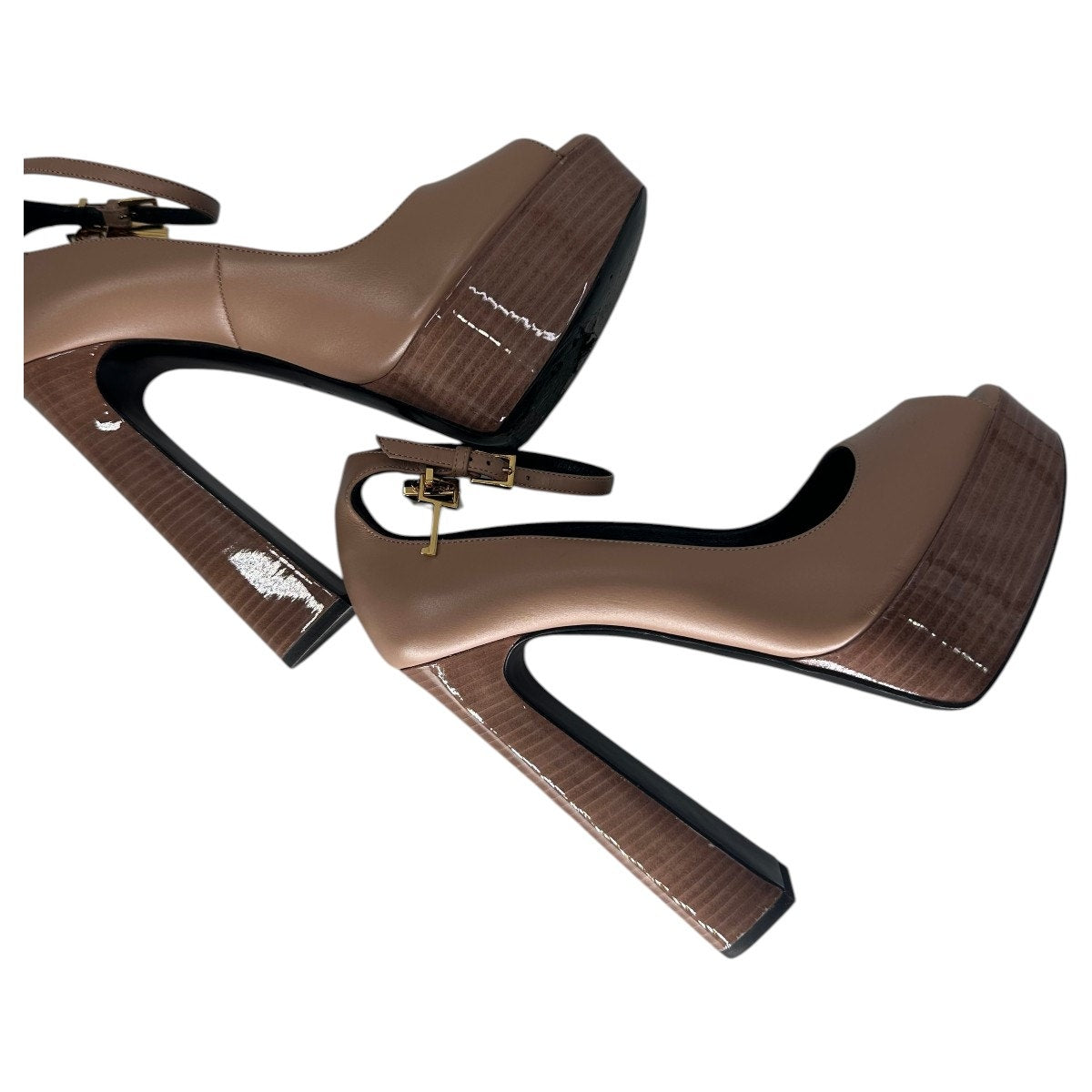 Tom Ford Leather Padlock Platform Pump Heels