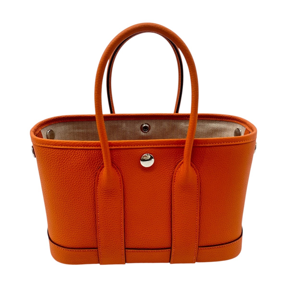 Hermès Garden Party 30 Orange Negonda Leather Palladium Hardware Bag