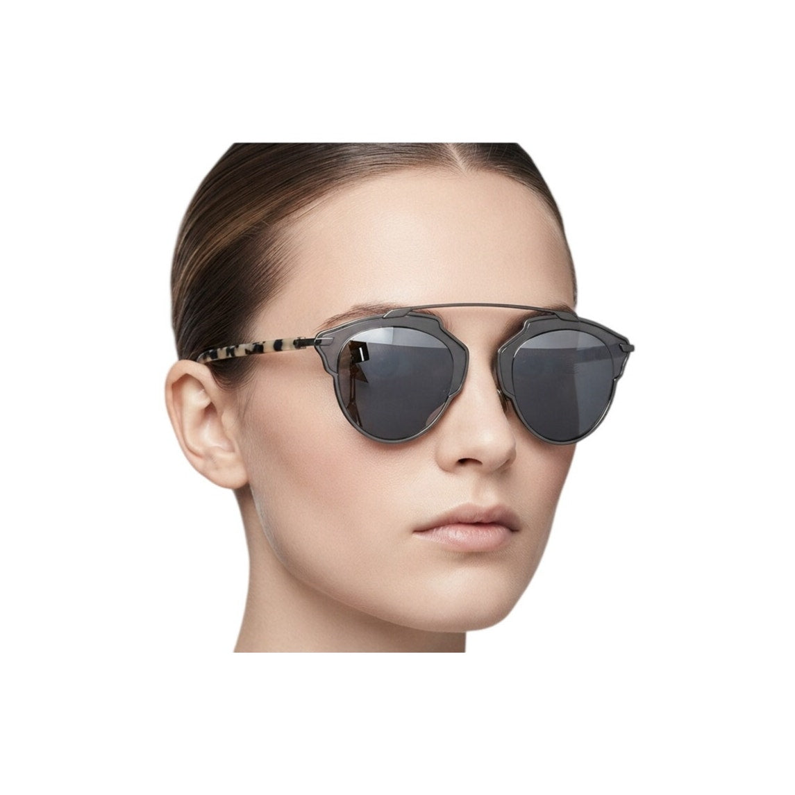 Christian Dior So Real Ruthenium Black Modern Aviator Sunglasses Women's