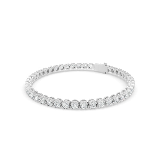 4.90 ctw Diamond Crown Collet 14K White Gold Tennis Bracelet