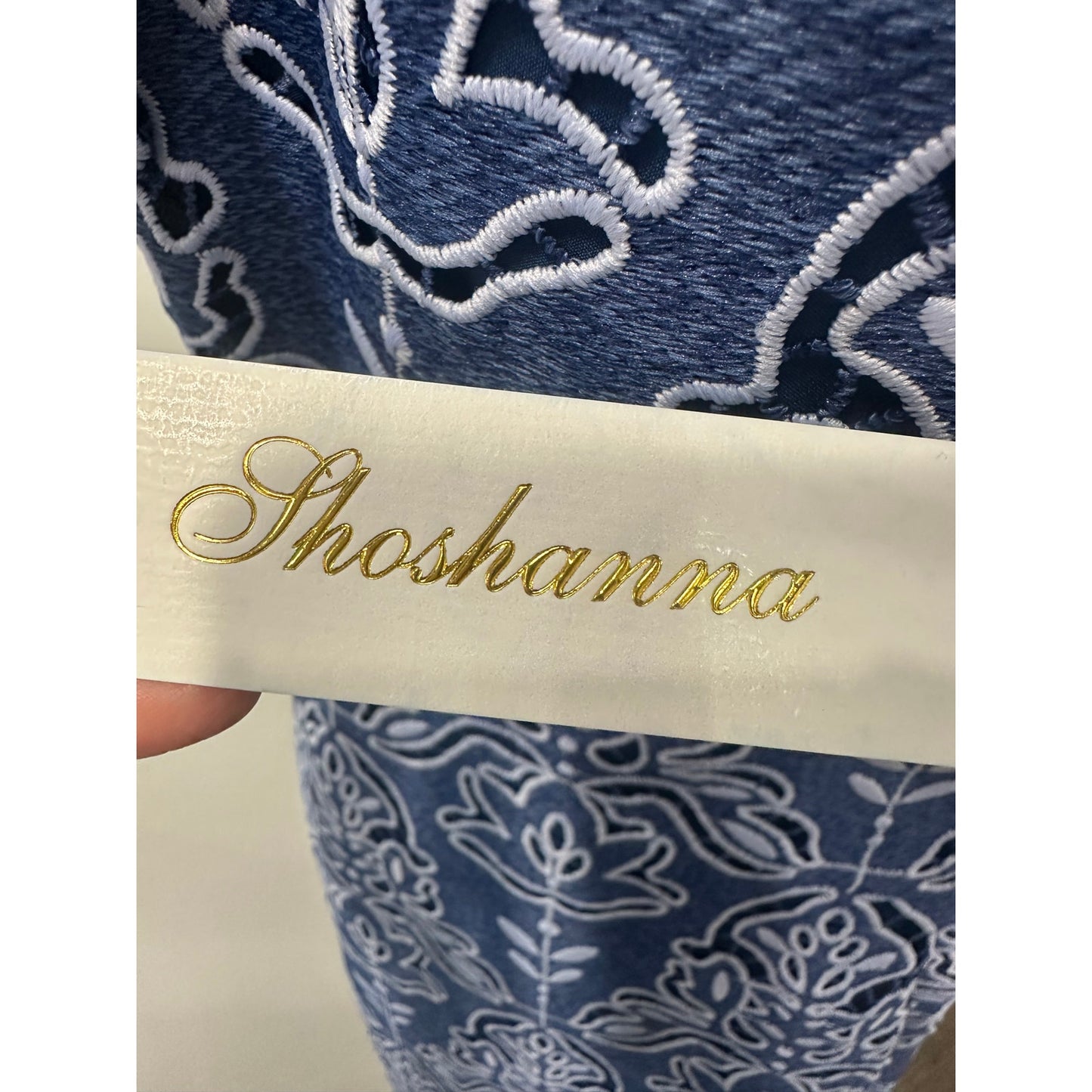NWT Shoshanna Darcy Two-Tone Lace Denim Mermaid Midi Dress Women’s