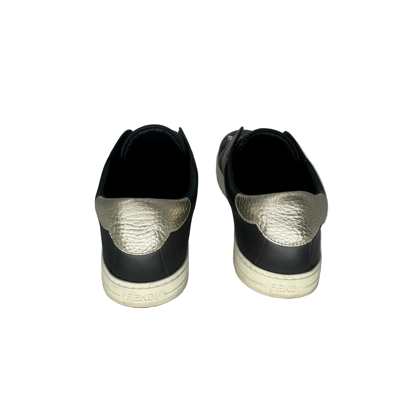 Fendi Leather Knit Logo Rockoclick Slip On Sneakers