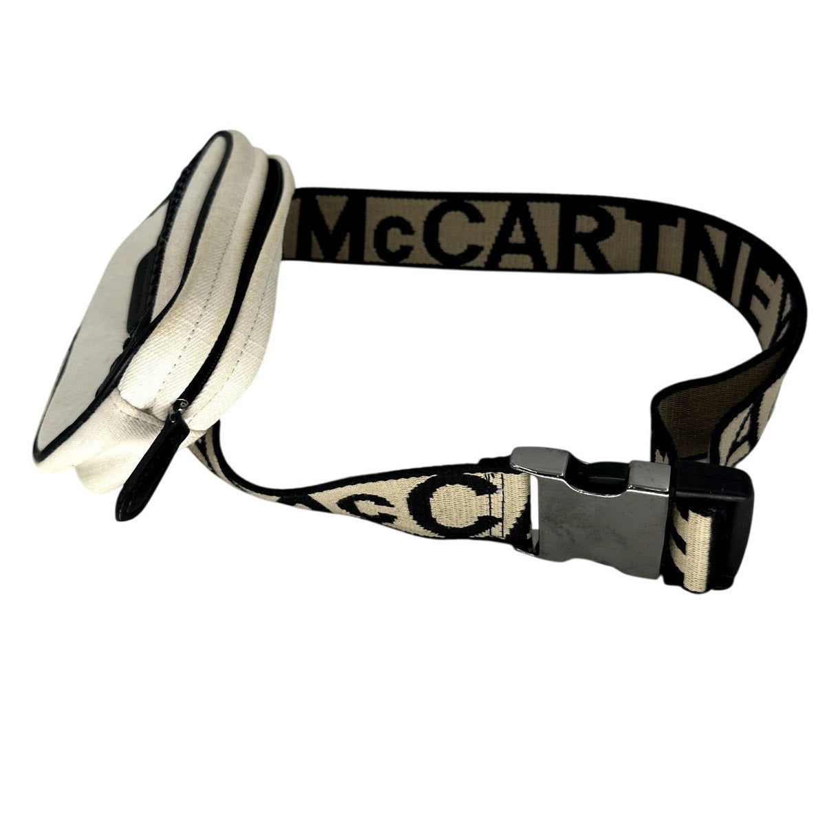 Stella McCartney Logo Accent Strap Belt Bag Canvas Ivory