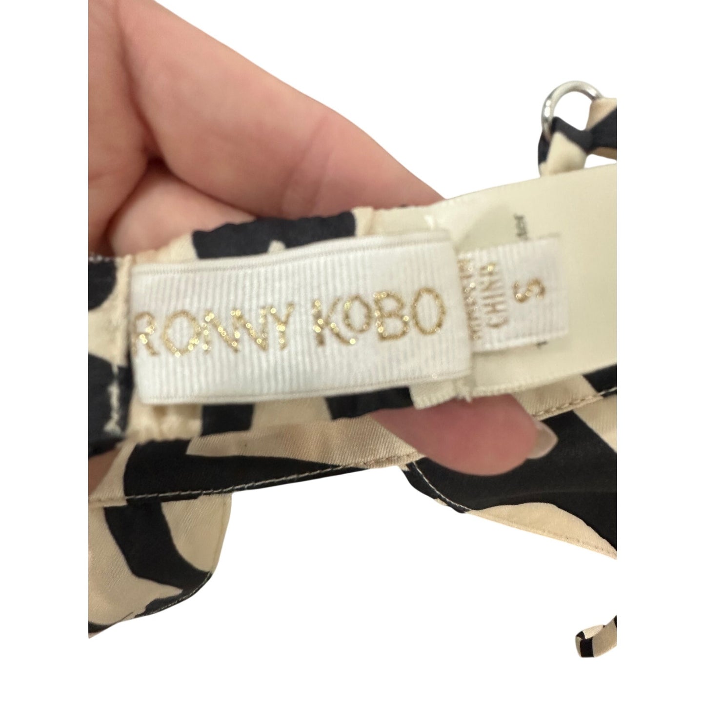 Ronny Kobo Kara Satin Zebra Print Bralette Top
