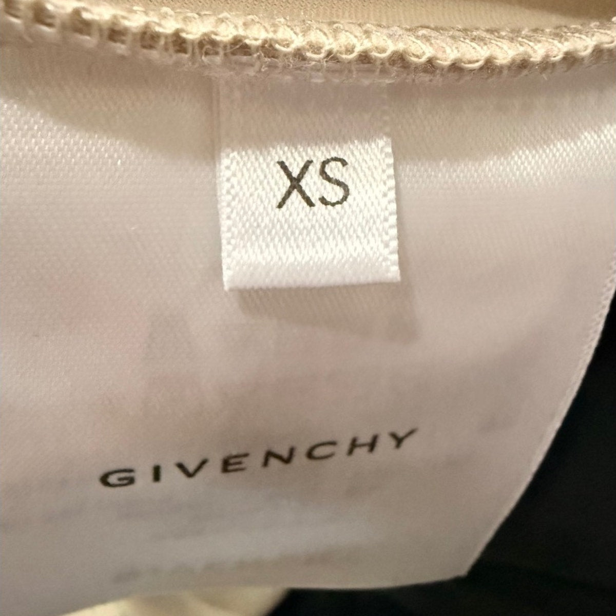 Givenchy Logo Band Crew Neck Short Sleeve Crop Top Beige Women's Size XS