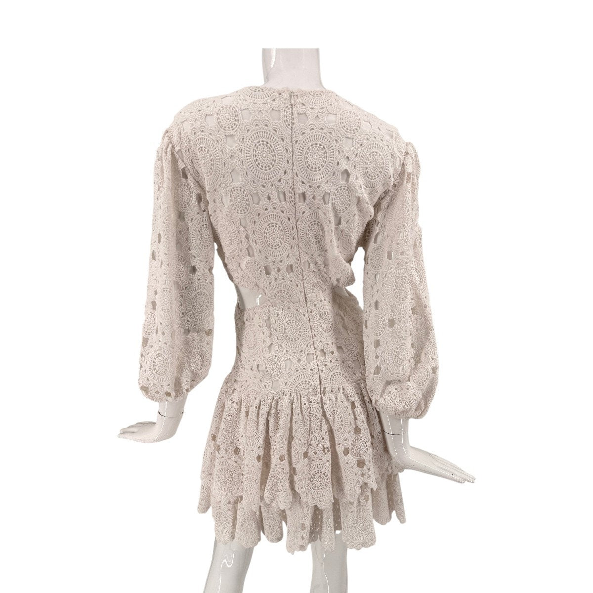 Maje Cotton Rivajia Embroidered Side Cutout Mini Dress White Women's Size 38
