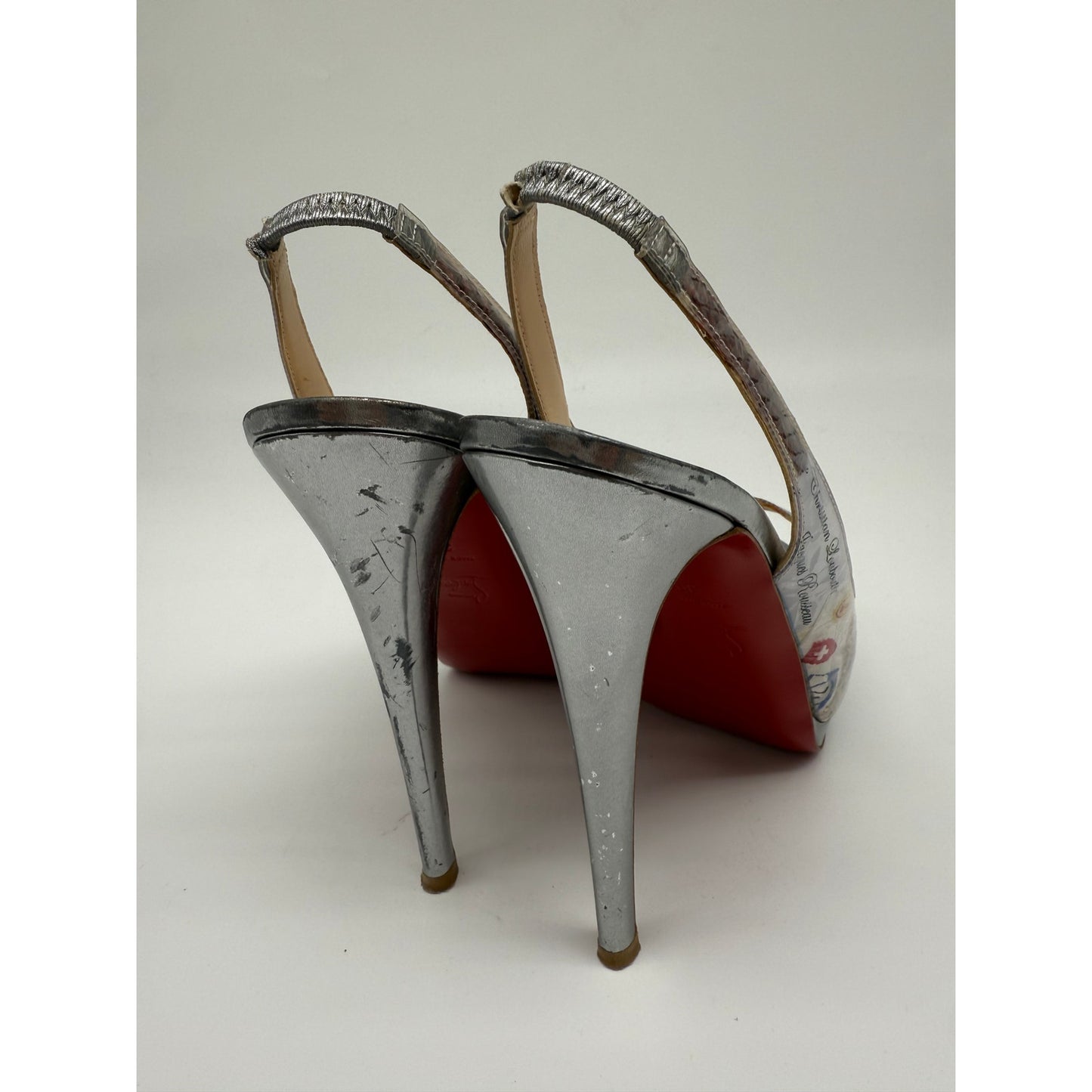 Christian Louboutin PVC Print Slingback Pumps Women's