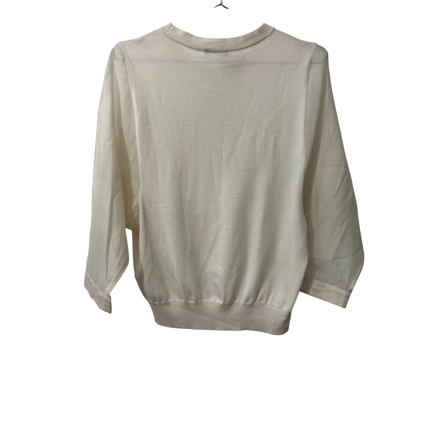 Peserico Cotton Blend Knit Crew Neck 3/4 Sleeve Sweater