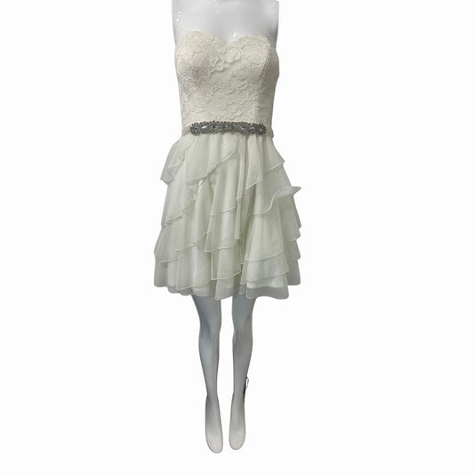 Love Reign Rhinestones Studded Ruffle Tulle Mini Dress Women's