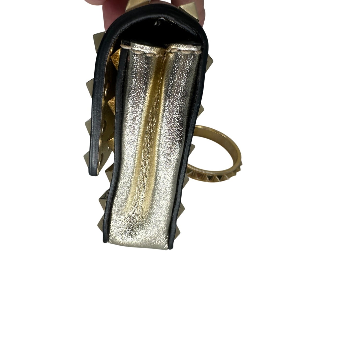 Valentino Garavani Metallic Leather Rockstud Bracelet Clutch Bag