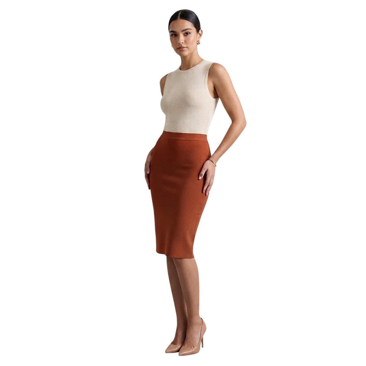 Blush & Bombers Tic Toc Pencil High Waist Bandage Skirt