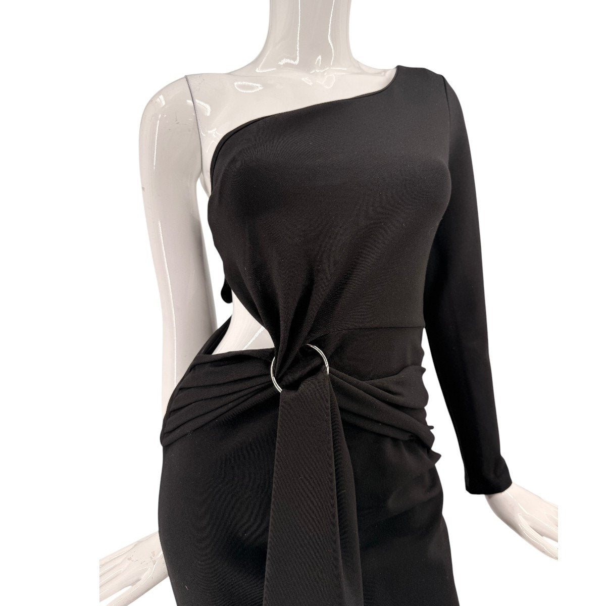 Alexis Royale One Shoulder Cut Out Crepe Midi Dress