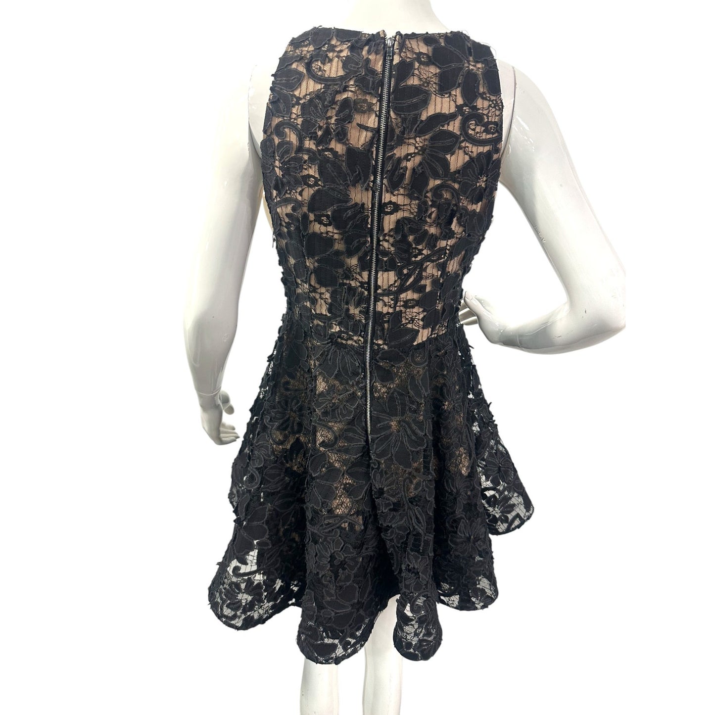 Edite Mode Elegant Floral Lace Layered Ruffle Mini Dress Women's
