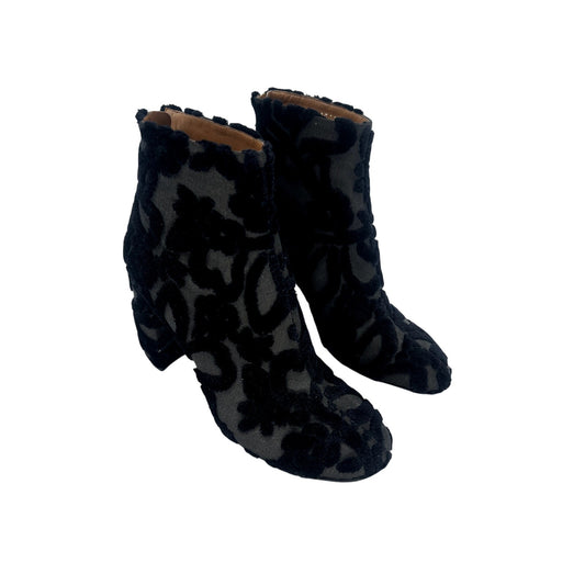 Stella McCartney Velvet Brocade Block Heel Ankle Boots