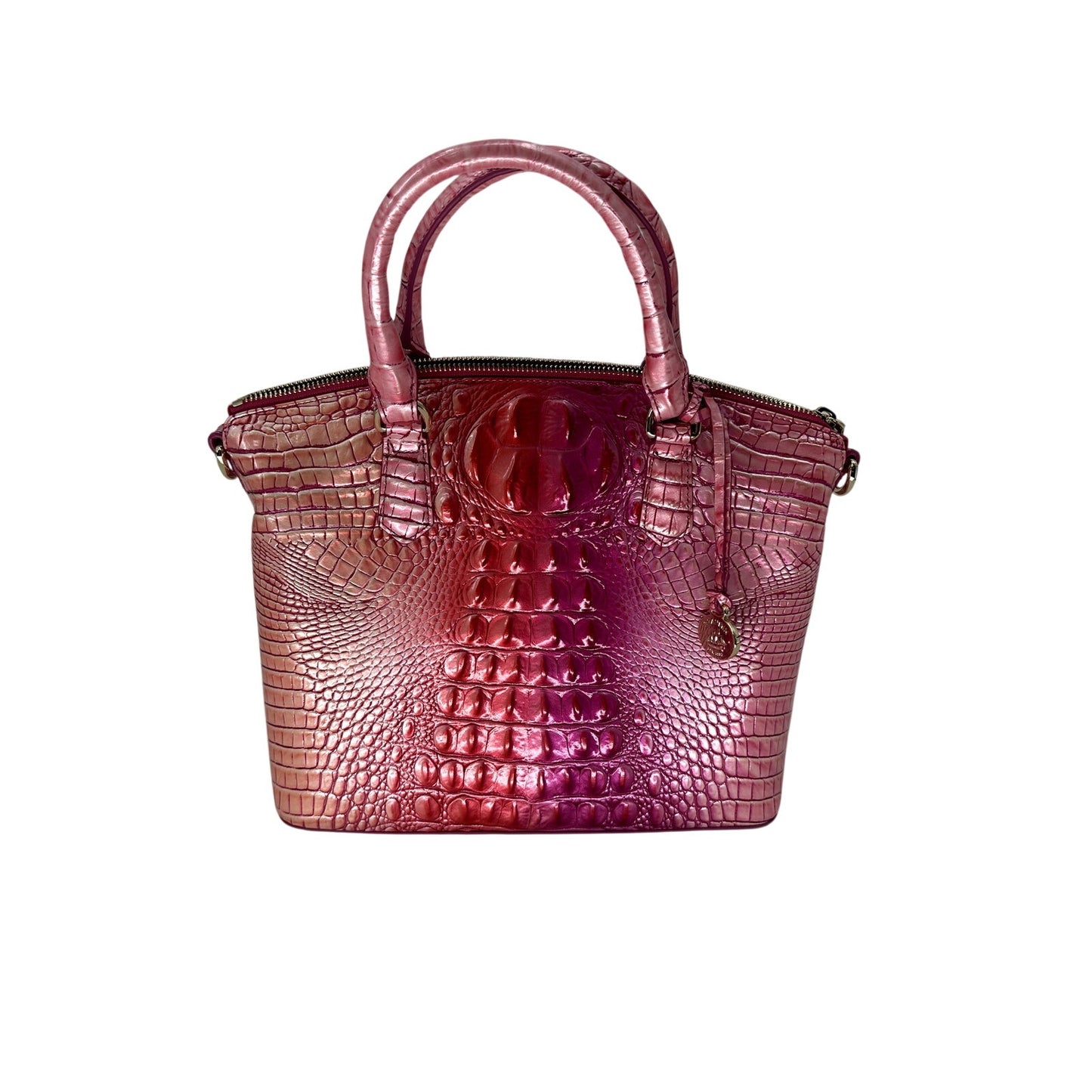 Brahmin Croc Embossed Leather Ombre Duxbury Satchel Bag