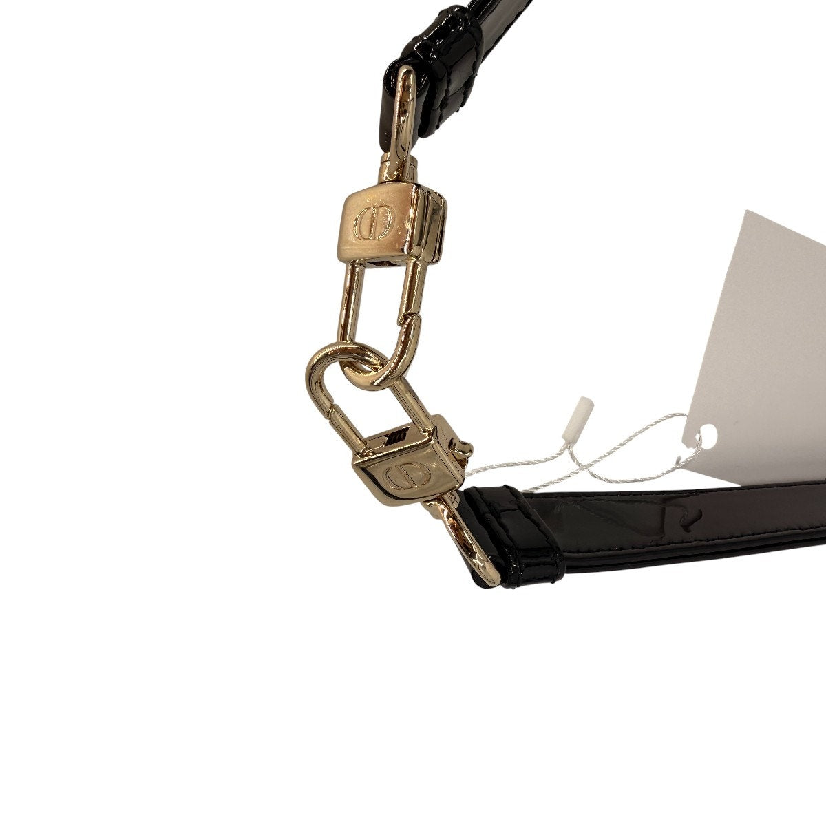 Christian Dior Locket Bag Strap Patent Leather Gold Hardware Adjustable