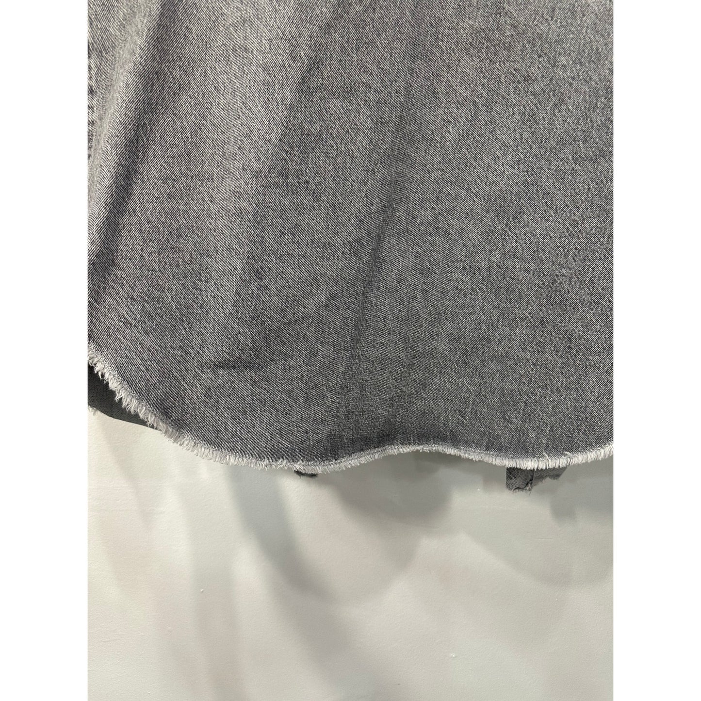 Iro Paris Cotton Denim Collared Long-Sleeve Frayed-Edge Shirt