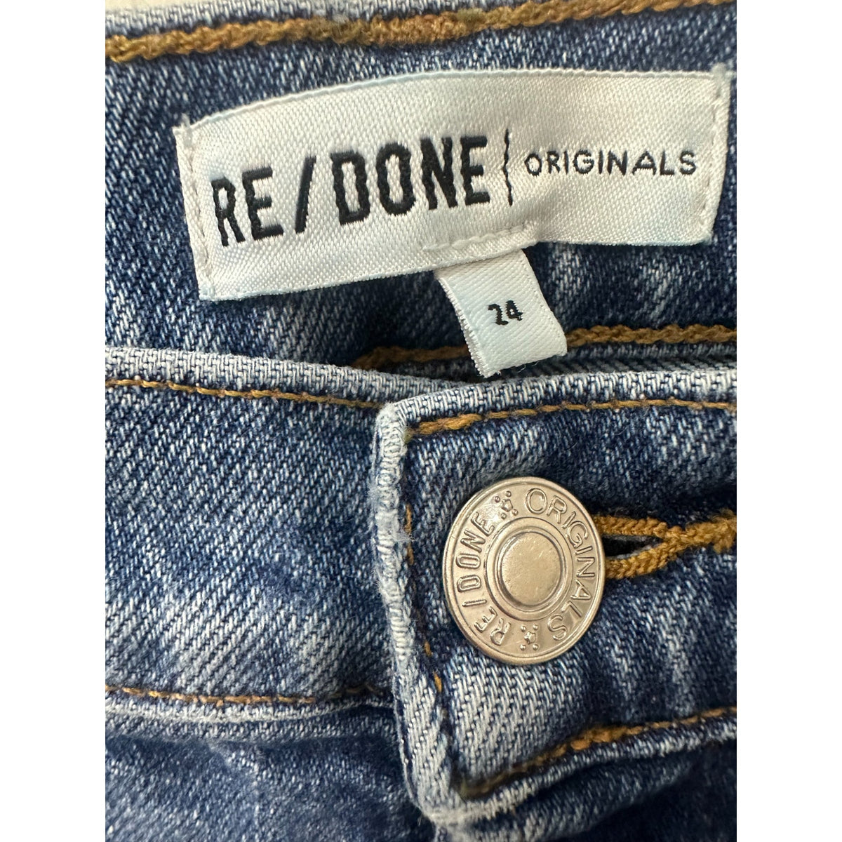 Re/Done Originals High Rise Ankle Crop Denim Jean Mid 70s