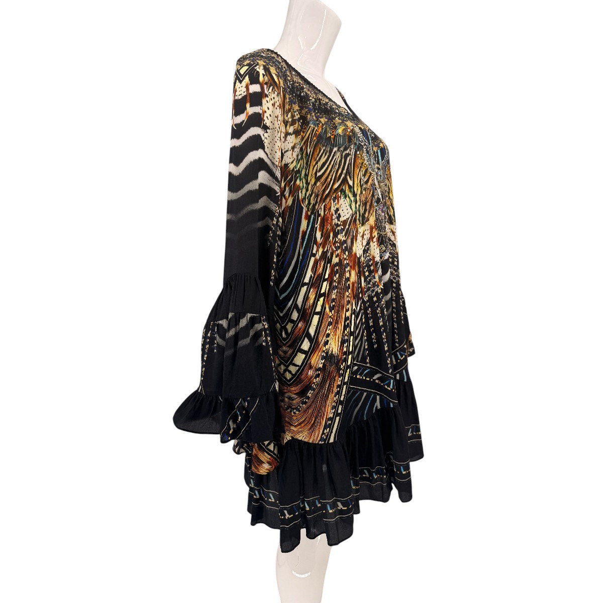 Camilla Silk Lost in Paradise A-Line Frill Mini Dress