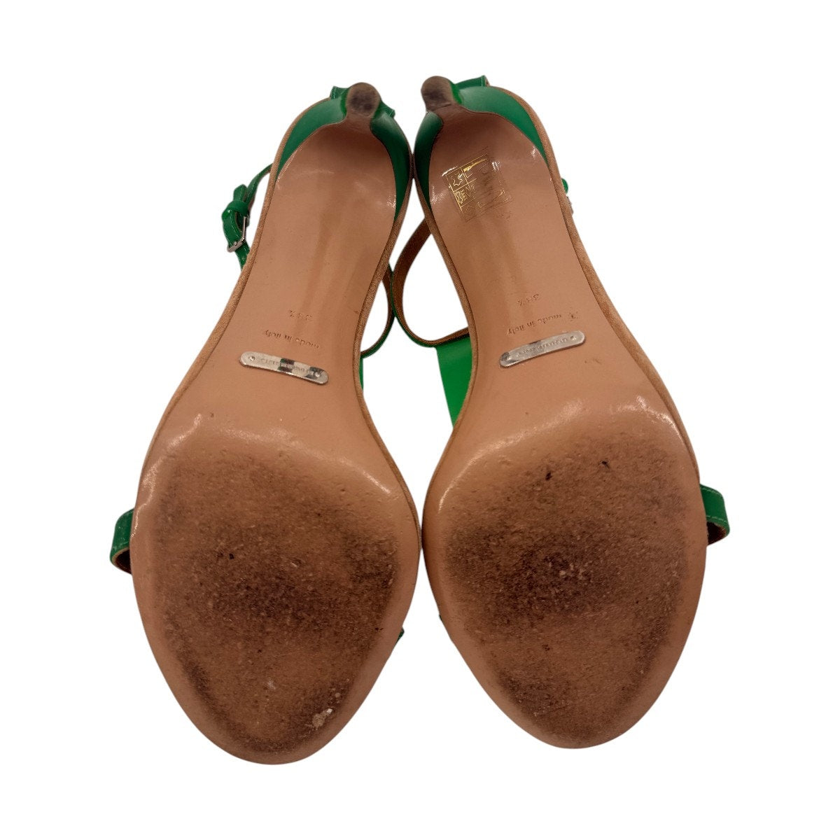 Burberry Leather Vinyl Prorsum Taylor T-Strap Sandals
