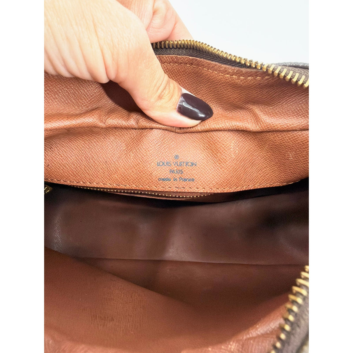 Louis Vuitton Monogram Odeon MM Shoulder Bag Brown Vachetta