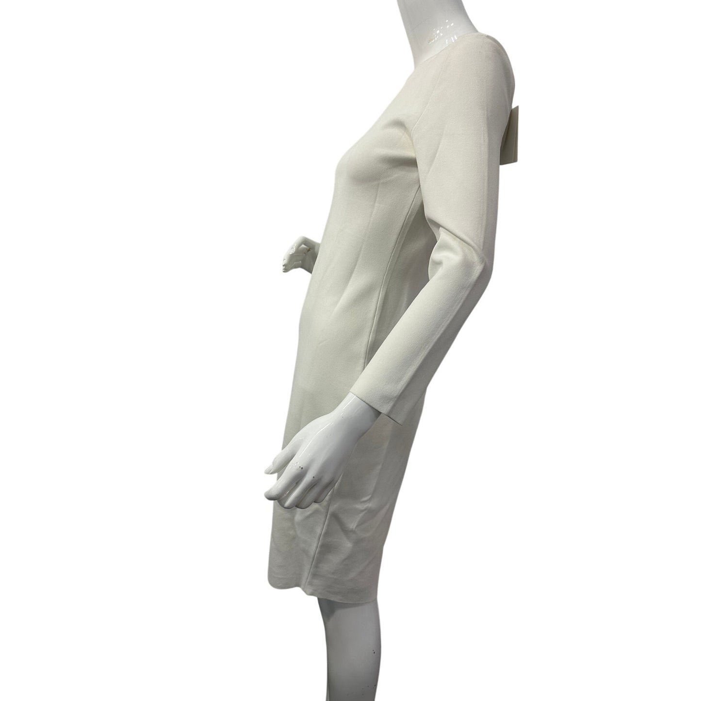 The Row Ivory Scoop Back Long Sleeve Knit Midi Dress Women's Size Large