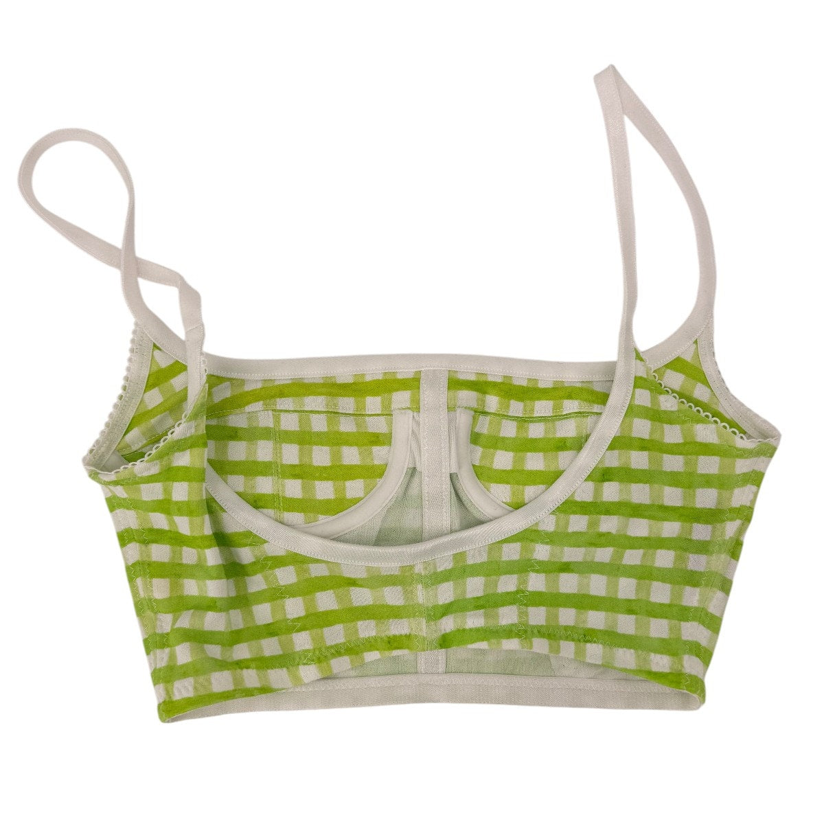 Jacquemus Melo Gingham Stretch Jersey Sports Bra