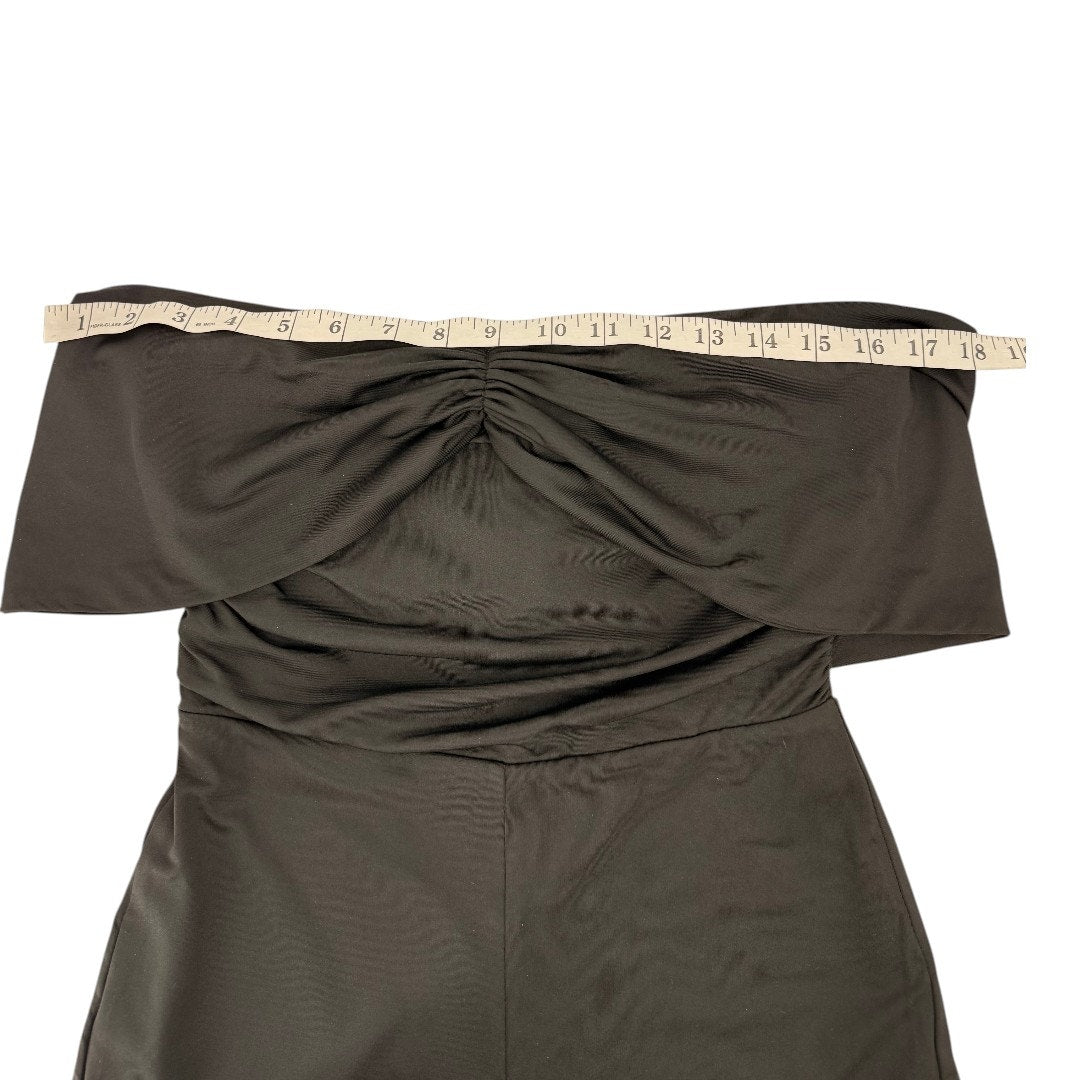 superdown Cher Black Off Shoulder Ruched Romper