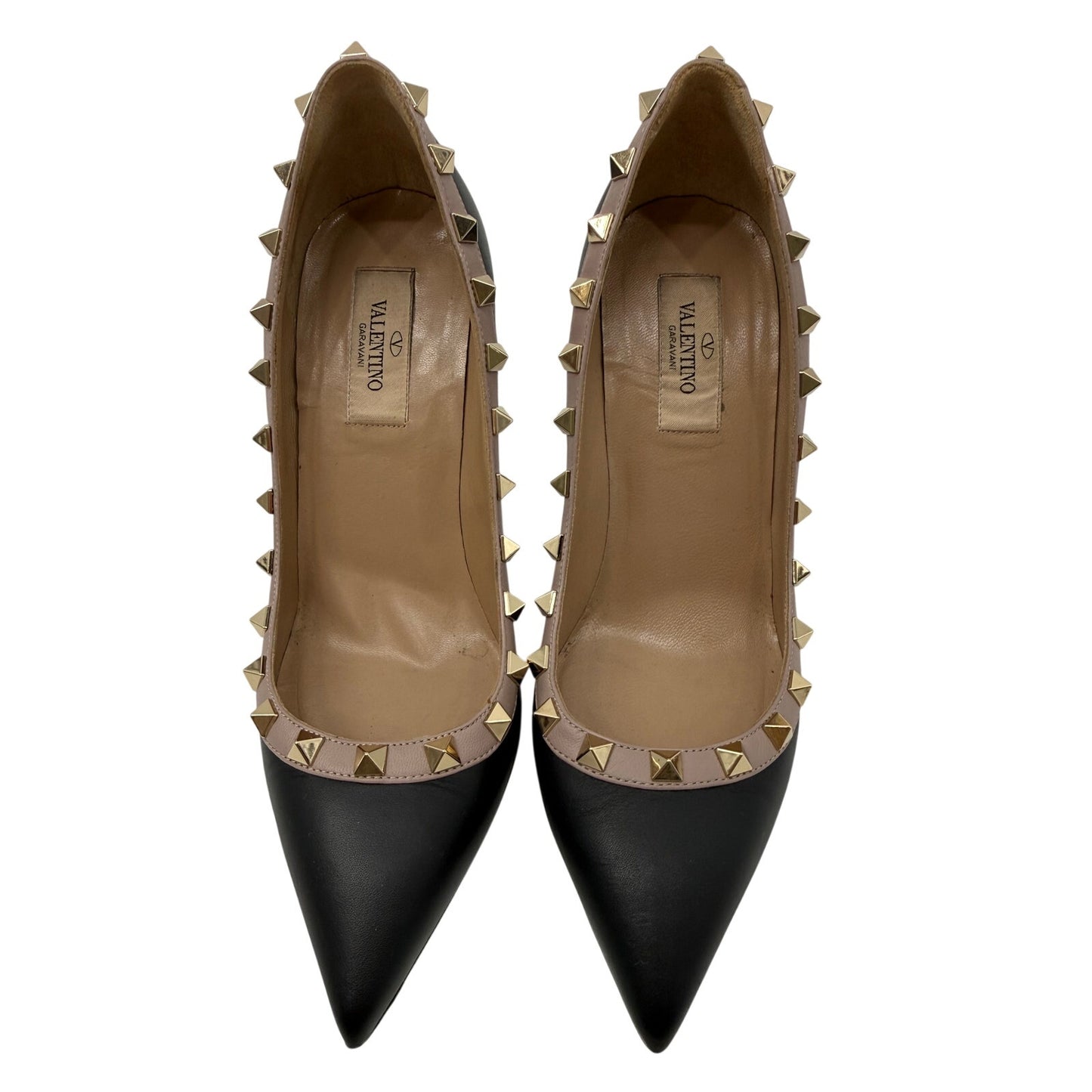 Valentino Garavani Leather Rockstud Accent Pumps Heels