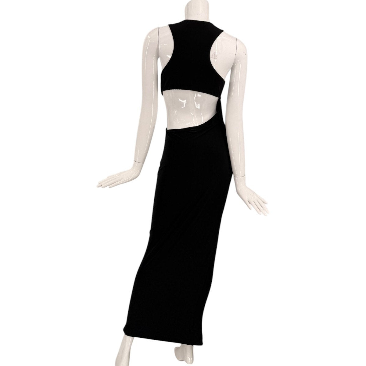 Magnolia Cutout Bodycon Maxi Dress Black Sleeveless Keyhole Women's Size Large