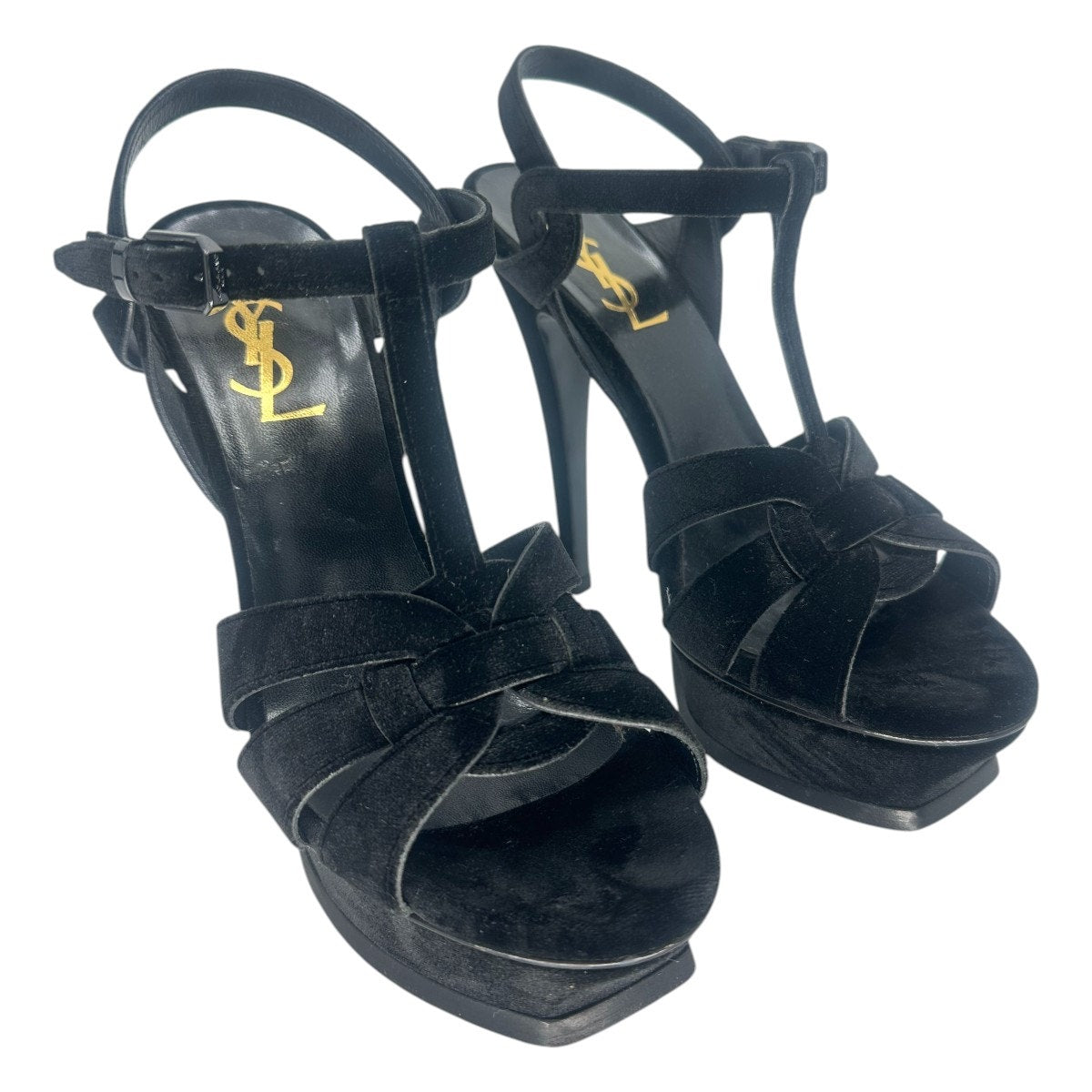 Saint Laurent Suede Tribute Platform Sandals