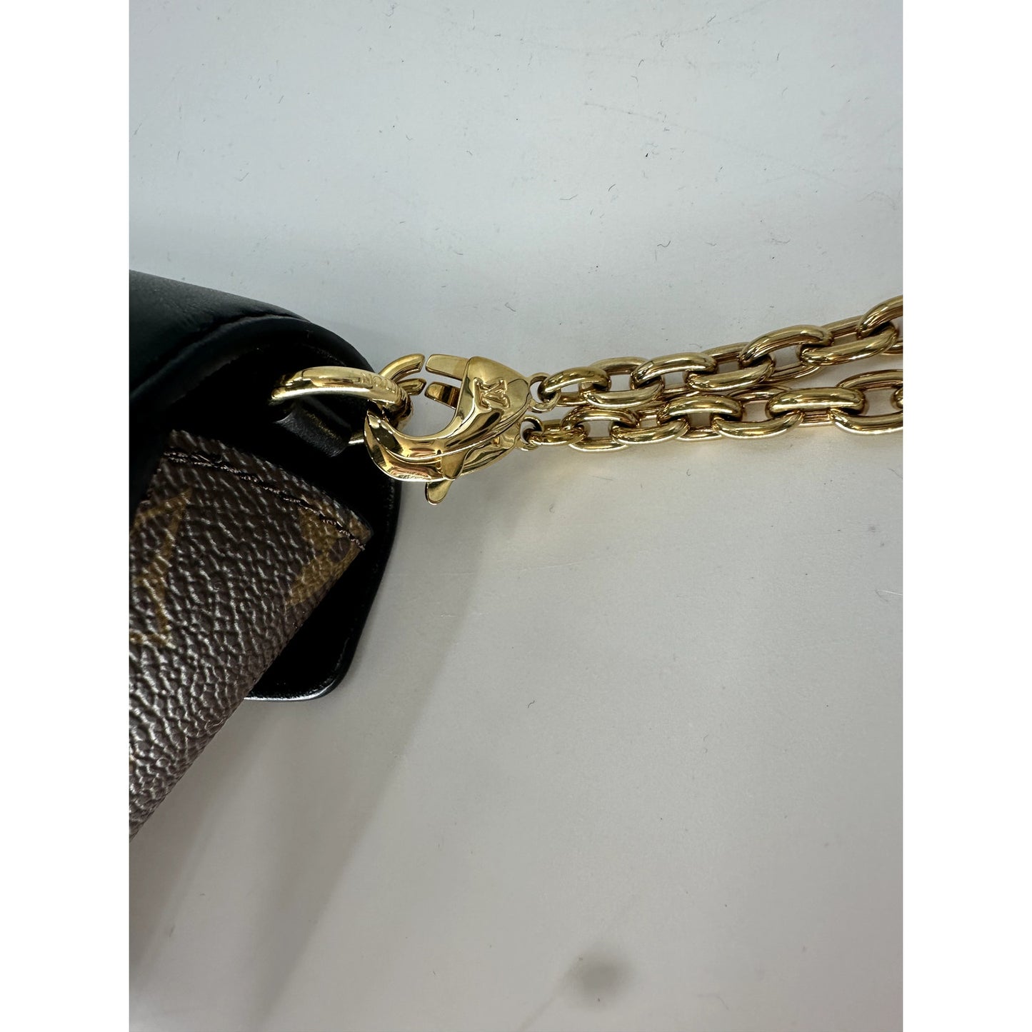 Louis Vuitton Leather Canvas Monogram Padlock On Strap Crossbody Bag