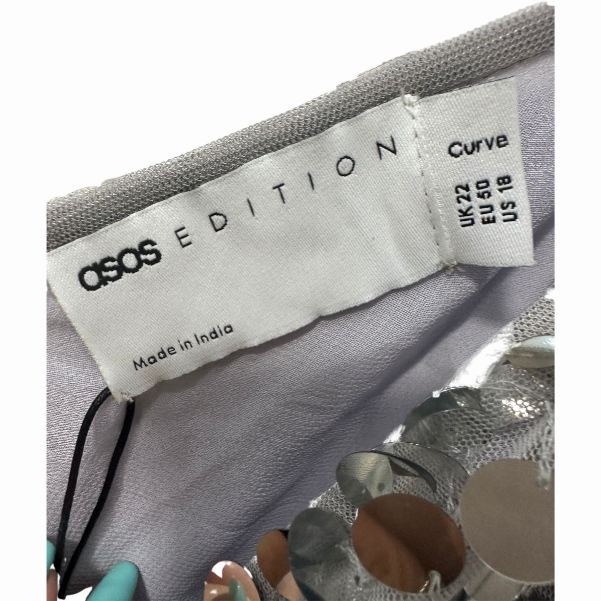ASOS Edition Curve Paillette Sequin Faux Feather Hem Mini Dress