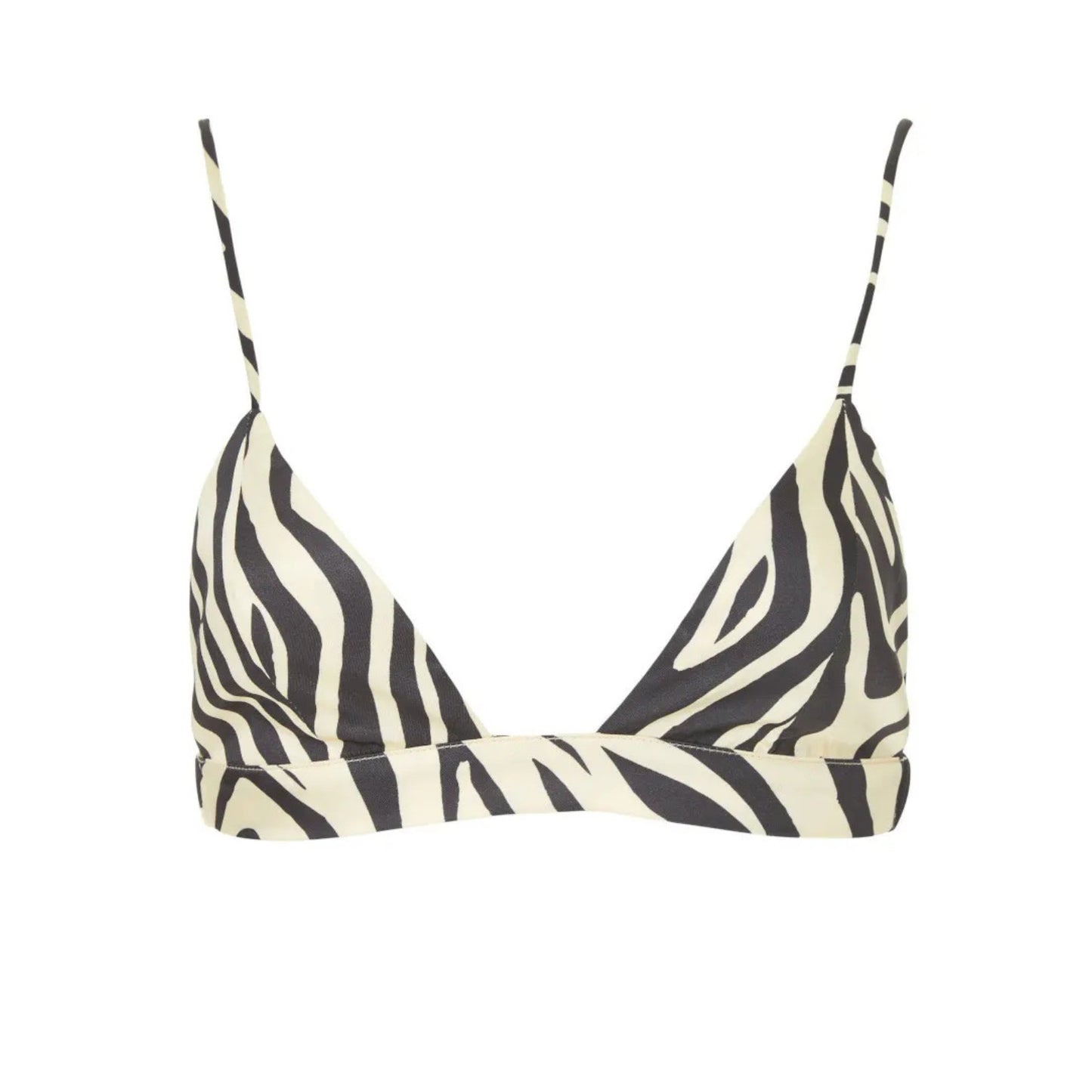 Ronny Kobo Kara Satin Zebra Print Bralette Top