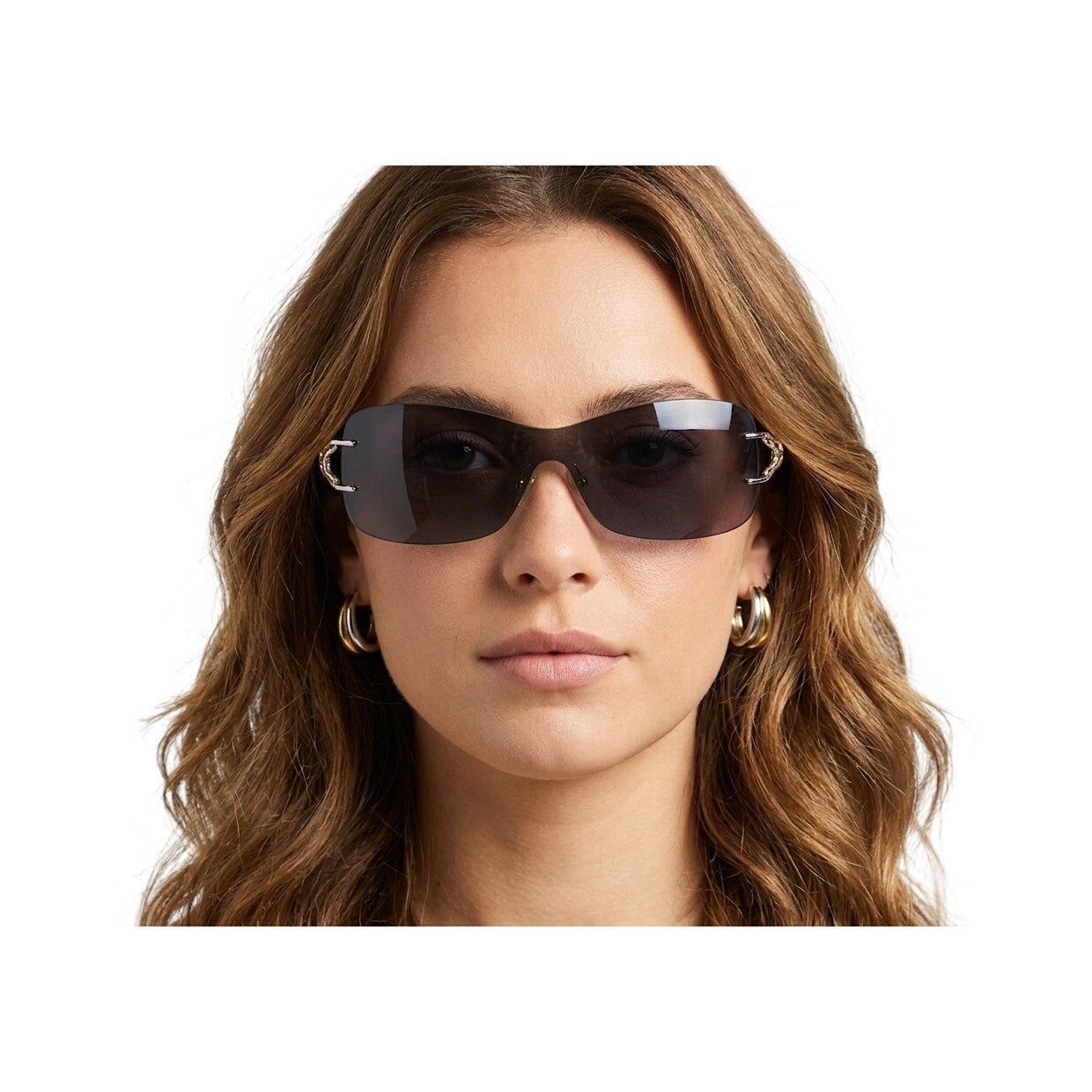 Fred Lunettes Volute Solaire 101 Rimless Shield Sunglasses Two Tone Women's