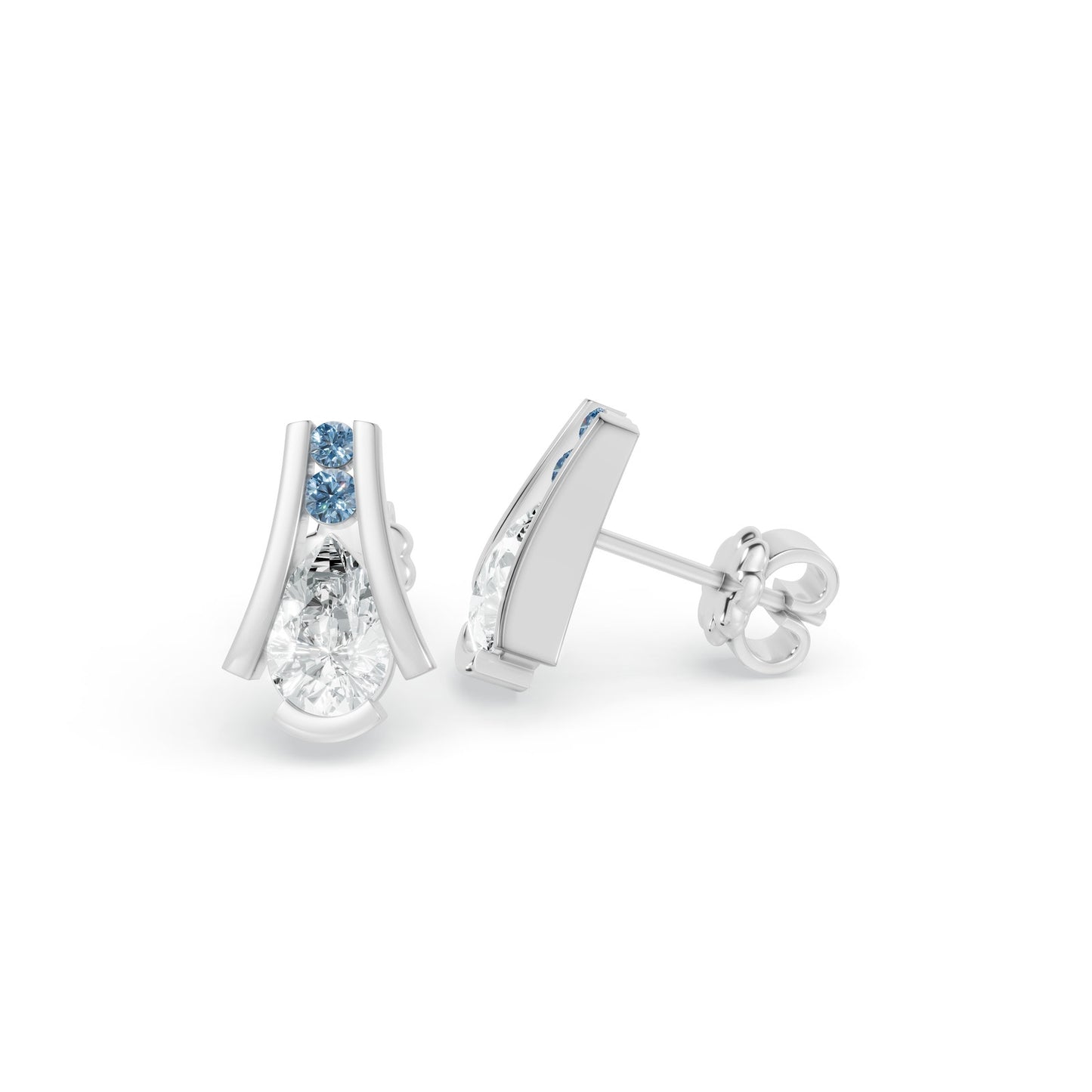 1.13 CTW 14K White Gold Diamond Stud Earrings