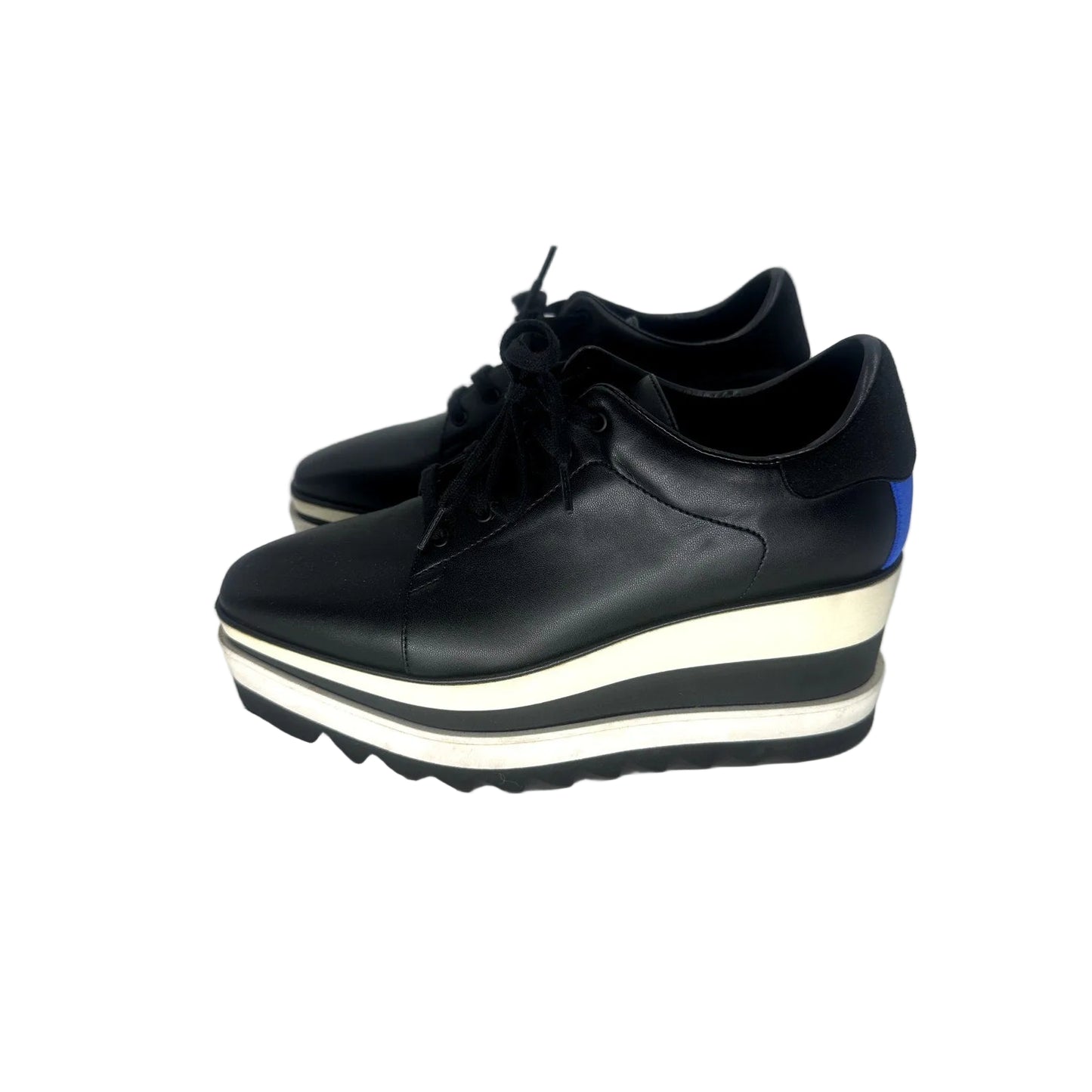 Stella McCartney Vegan Leather Perforated Sneak-Elyse Wedge Sneakers